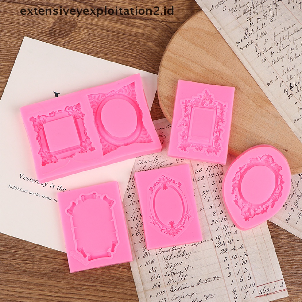 {NEW} 1pc Cetakan Fondant Renda Geser Bingkai Foto Silikon Permen Kue Border Dekorasi.