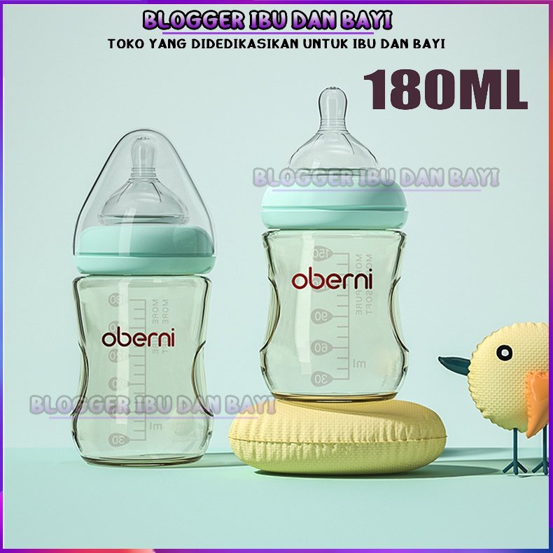 oberni 180ML botol susu bayi Silikon dot bayi botol susu formula aman  Bayi Botol Susu dengan sedotan