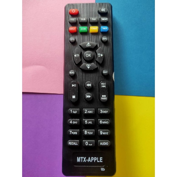 Remote STB MATRIX APPLE RED - APEL HD DVB-T2 UHF tombol empuk