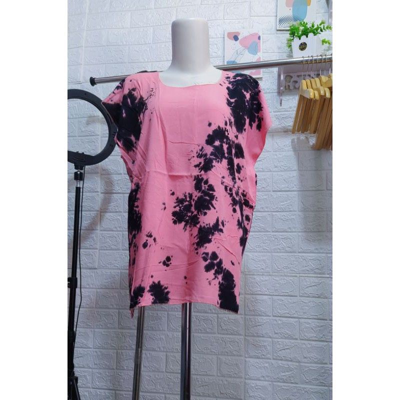 FANSTORE_PKU / COD / LD 110cm / Kaos Atasan / Blus / Top Tie Dye / Rayon / Polos / Adem / Dingin / S