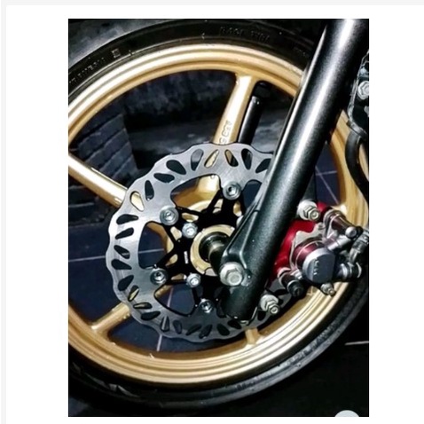 paket piringan rotor model psm  plus dics+breket  standar 220 universal honda metic lubang 4 beat scoopy vario dan lainya