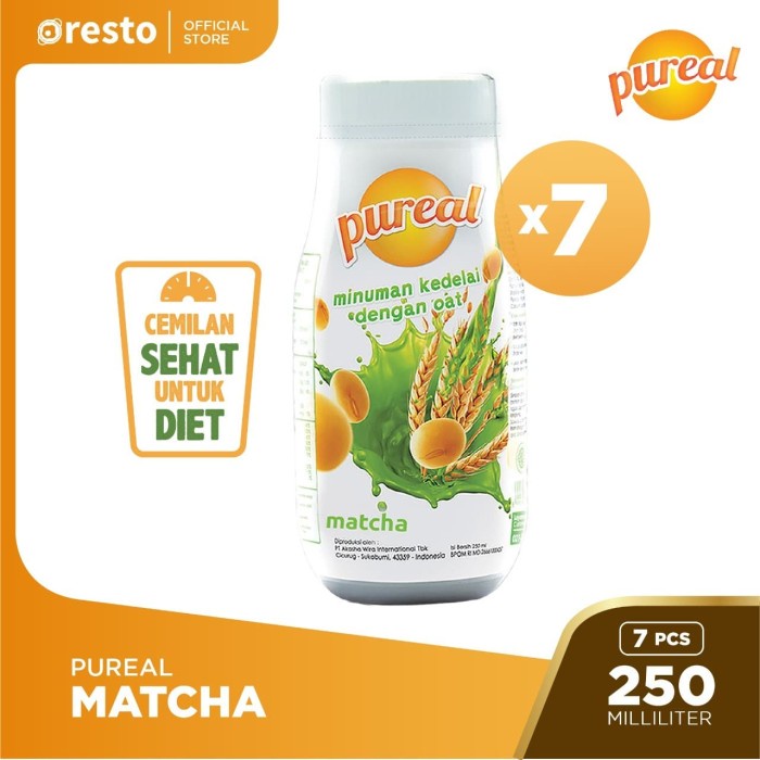

[NEW] PAKET ISI 7 - Pureal Matcha Oat Soy Milk 250mL / Susu Kedelai