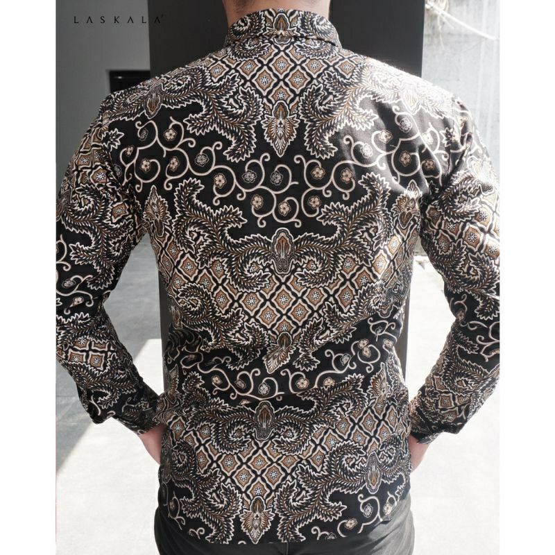 KAUBG KLASIK Kemeja Batik Pria Slimfit Lengan Panjang Bahn Katun Halus Lapis Furing