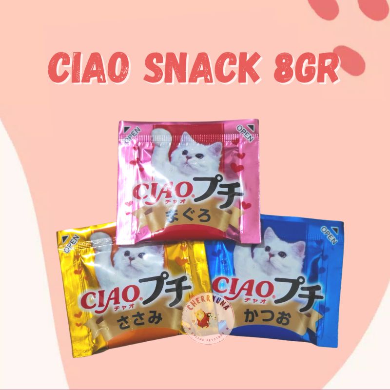 CIAO CAT SNACK 8GR | SNACK KUCING MAKANAN KUCING RASA TUNA, BONITO, CHICKEN