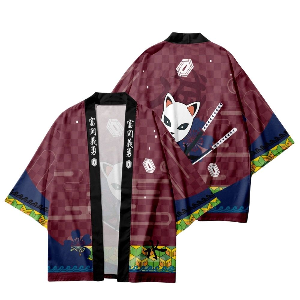 Kimono Haori Giyu Tomioka Kimetsu No Yaiba Jepang Pria Wanita – Desain Custom Premium Bahan Tebal