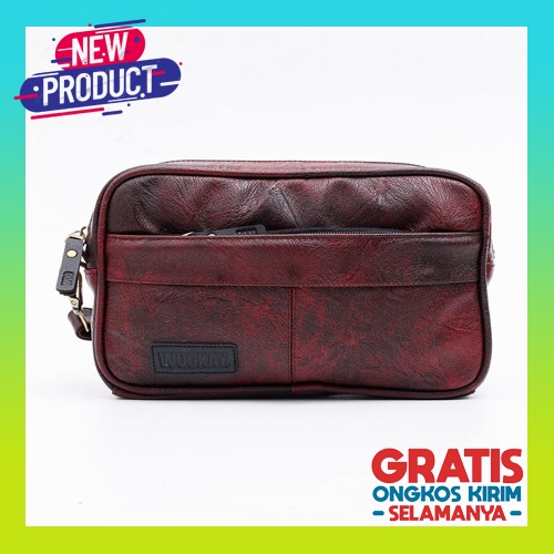 Clutch Pria Anti Air Tas Tenteng Import Laki Laki Tas Genggam Multifungsi B3G5 Cowok Kulit Pouch Mur