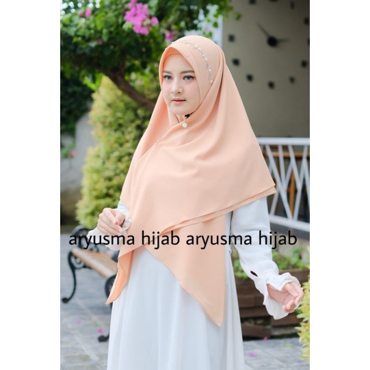HIJAB SEGI EMPAT JUMBO 130*130 INSTAN ZIPPER PAYET MUTIARA 130x130 KERUDUNG RESLETING SIMPEL DAN MUR