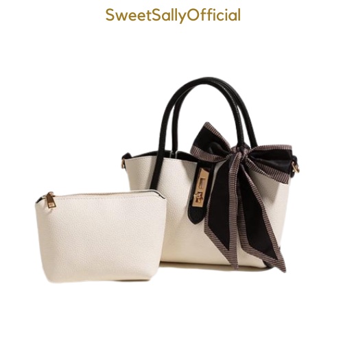 SweetSally - Mariana + Pouch Hand Bag  Tangan Cewek  ( Pita Twilly dijual terpisah )