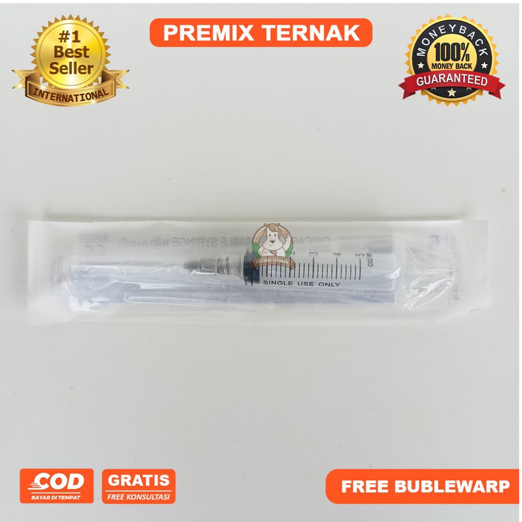 SYRINGE Spet Spuit Suntikan 1ml 3ml 5ml 10ml plus Jarum Untuk Hewan