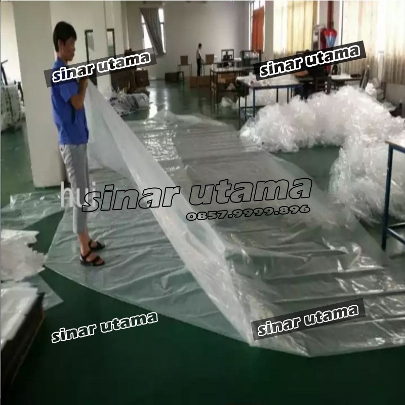 Plastik Cor Jumbo Bening Plastik Meter Meteran Roll Lebar 1.5m - 3m Renovasi Bangunan Penutup Tembok Lantai Keramik Kaca C