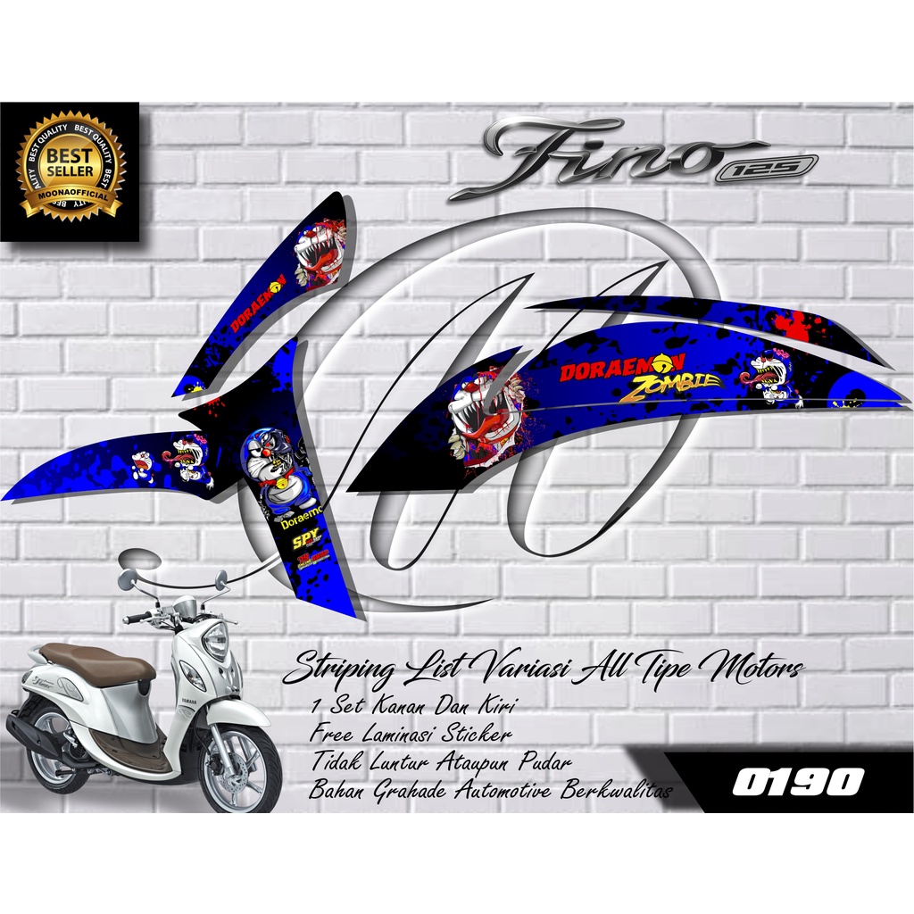 0190 Sticker List Variasi Yamaha MIO FINO DORAEMON ZOMBIE - DECAL Stiping Yamaha FINO - Stiker List 