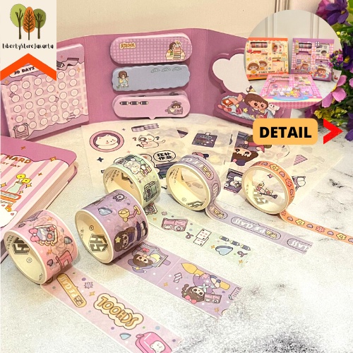 

Paket Jurnal 4 in 1 S001 Study Hard Washi Tape Sticker Sticky Notes Notebook A5 Lucu Import Funny Fancy Stuff Best Gift Hampers Souvenir Stationery For School Alat Tulis Kantor Sekolah Ready Grosir Kado Ulang Tahun READY COD