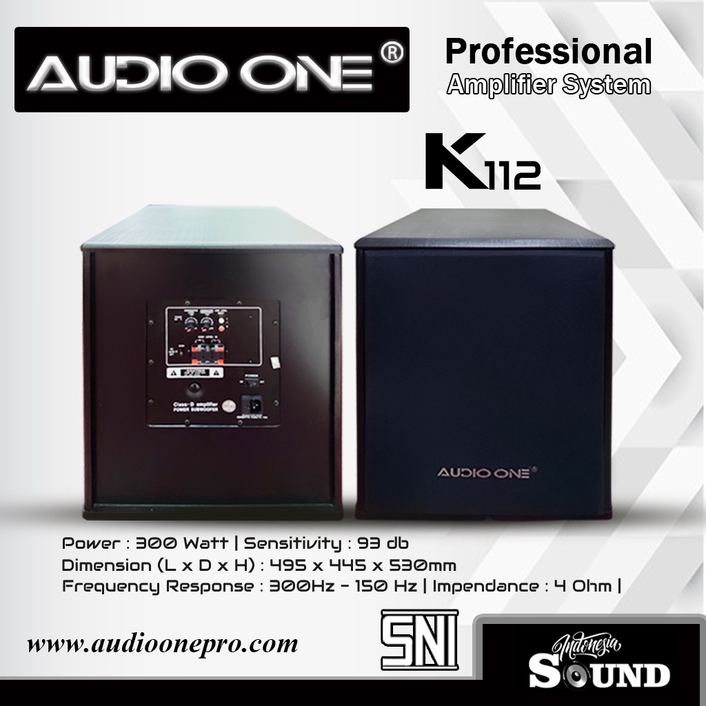 Audio One K112 SUBWOOFER AKTIF 12 Inch-Class D -PROFESSIONAL