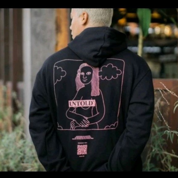 UNTOLD X MONAVERSE - MONA LOGO HOODIE BLACK - Sweater Hitam
