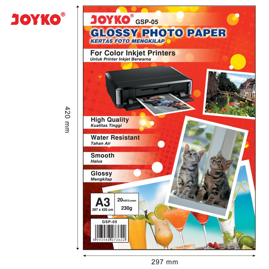 

Joyko Photo Paper / Kertas Foto Glossy A3 GSP-05
