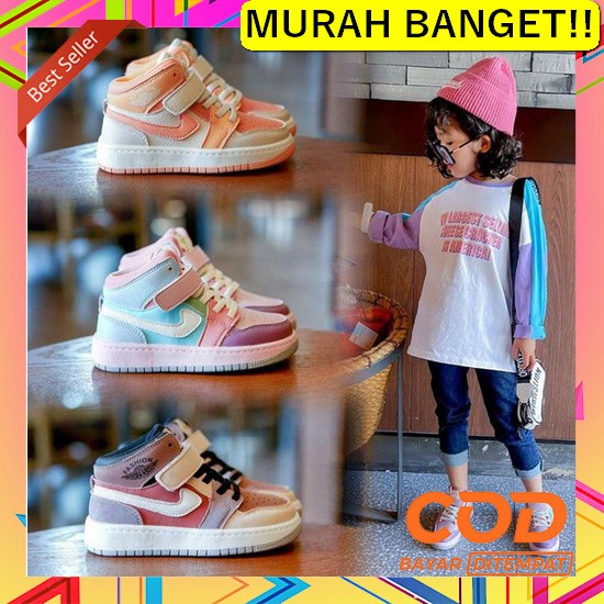 Sepatu Boots Anak Perempuansrs Terlaris Cewek Anak Cewe Simpel Terbaru Lora High Sneaker Boots/Sepat