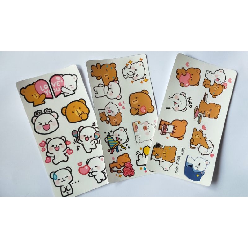 

Moya sticker lucu mocha and milk bear 1pcs
