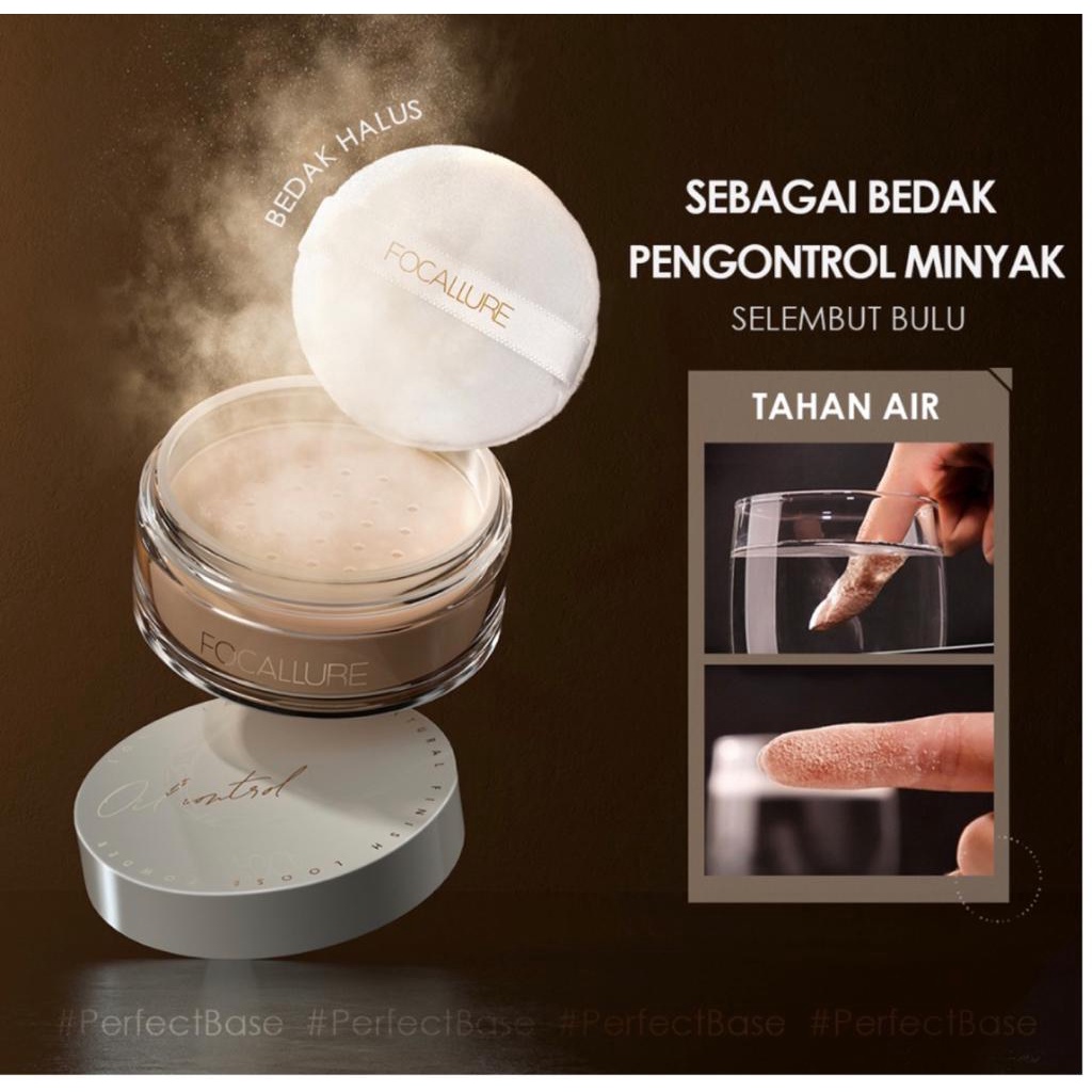 FOCALLURE Oil Control Loose Powder Natural Bedak Tabur- Hingga 12 Jam Make Up