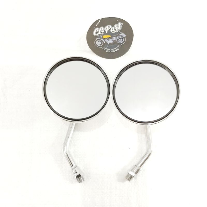 Spion Motor Custom Variasi Retro Bulat Pendek Chrome