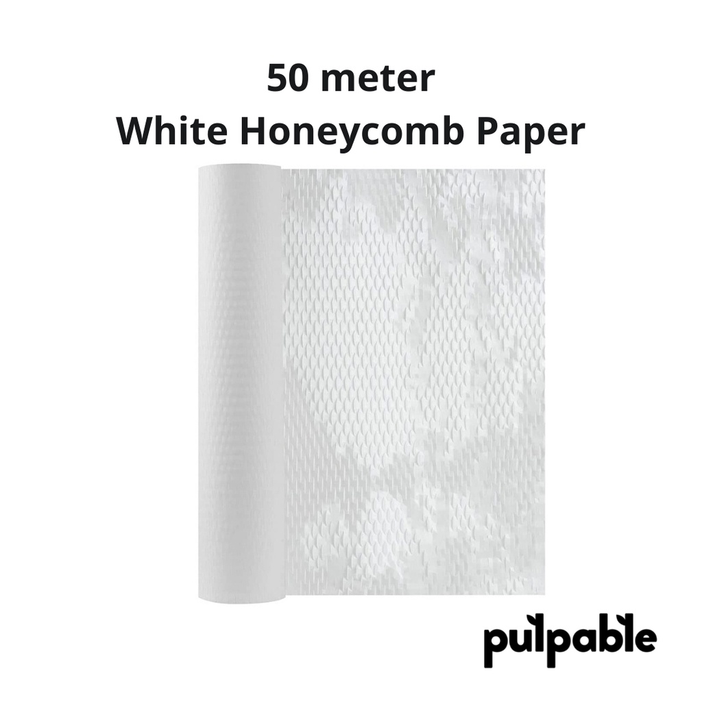 

50m Honeycomb Paper Wrap warna Putih / White Eco Friendly Bubble Wrap - Pulpable 50m