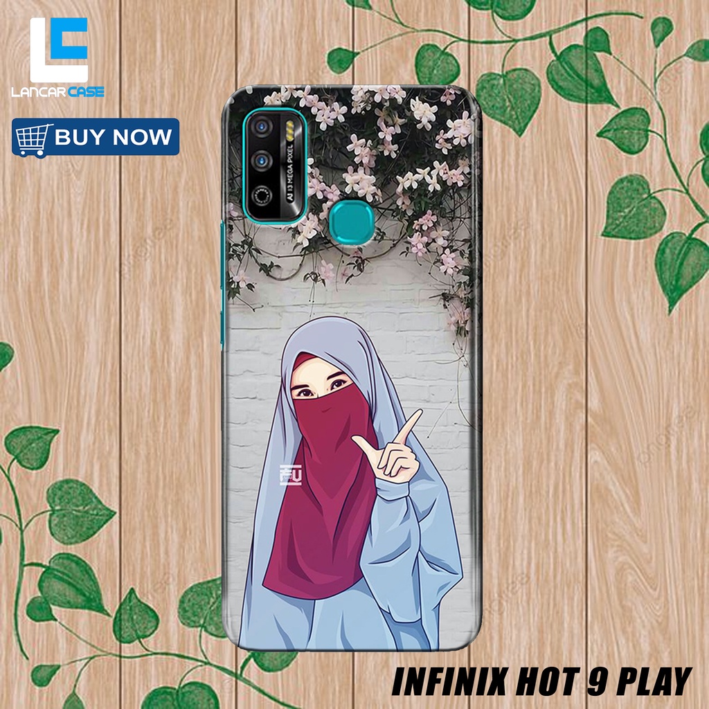 Case Hp Hardcase 3D INFINIX HOT 9 PLAY fullprint Karakter Hijab Type hp lain dichat [LC-16]