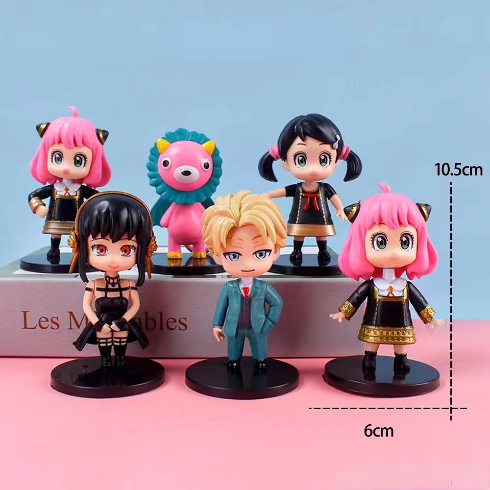 6pcs / set Mainan Action Figure Model Anime SPY X FAMILY Loid Yor Anya Forger Chimera Bahan PVC Untuk Koleksi