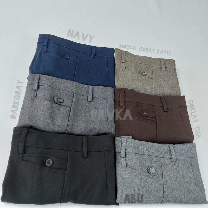 celana kerja kantor cewek highwaist muat bb 43_95kg premium bahan melar adem