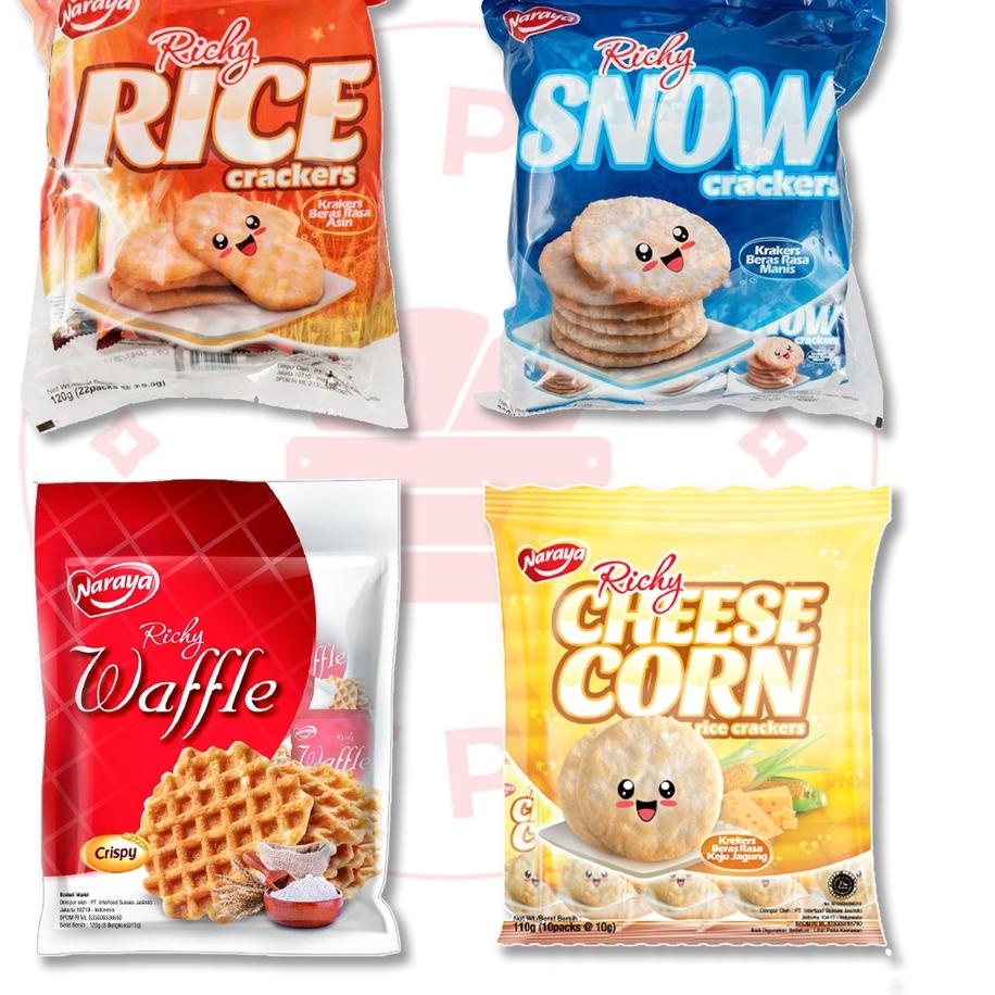 

[KODE PRODUK ZGG5070] NARAYA - SEMUA VARIAN RICHY CRACKERS WAFFLES -120 GR (CHEESE CORN/ EGG BUTTER/ RICE/ SNOW)