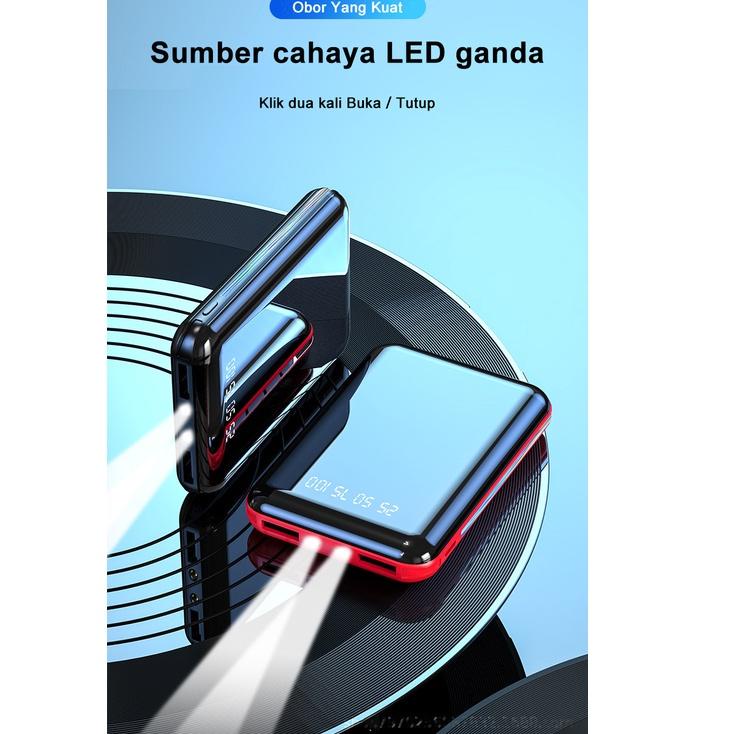Sale DOTOP™ Mini PowerBank 20000mAh Cahaya Led 2 USB port Tipis ringan Portabel Bank Power Murah Ext