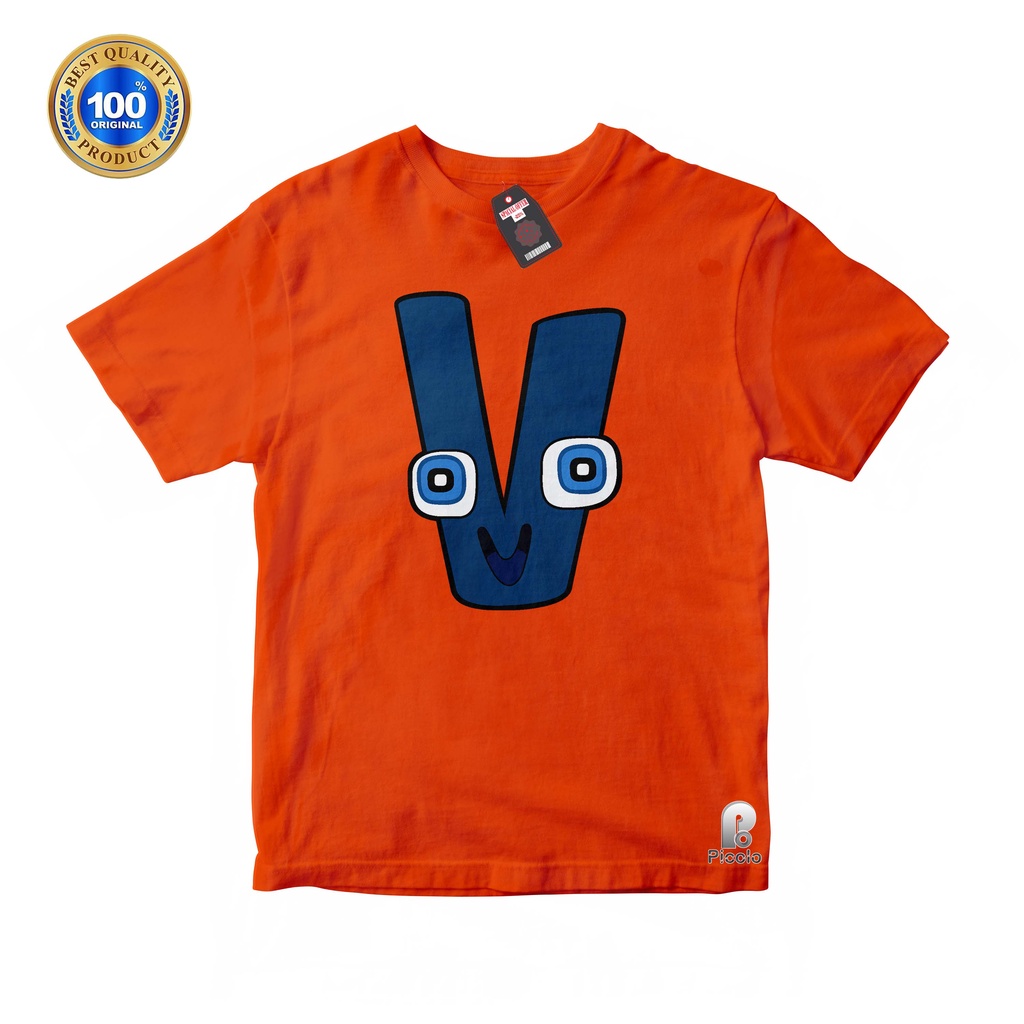 BAJU ANAK KAOS ATASAN ANAK KARAKTER V ALPHABET LORE UNISEX Bahan COTTUN (FREE NAMA)