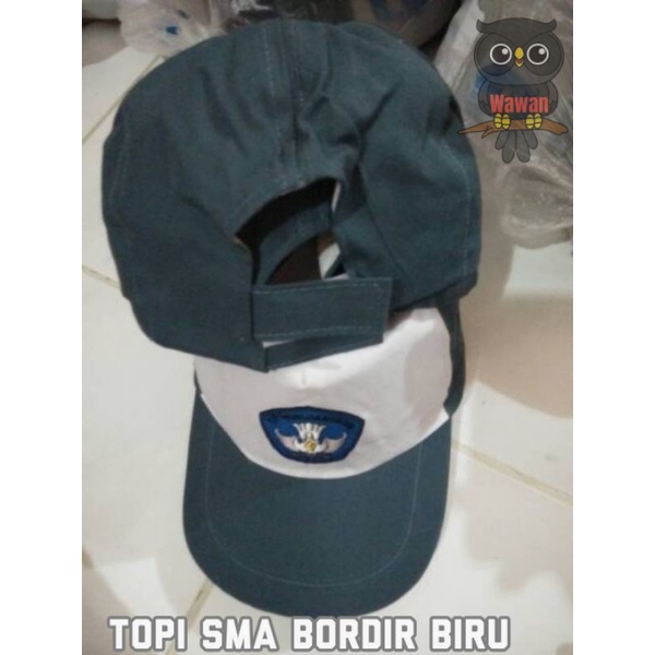 TOPI SMA / TOPI SMK BORDIR BIRU