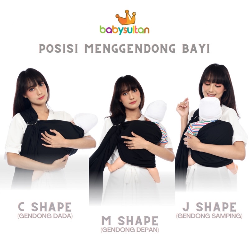 Gendongan Bayi Ring Sling Kaos Free Pouch babysultan