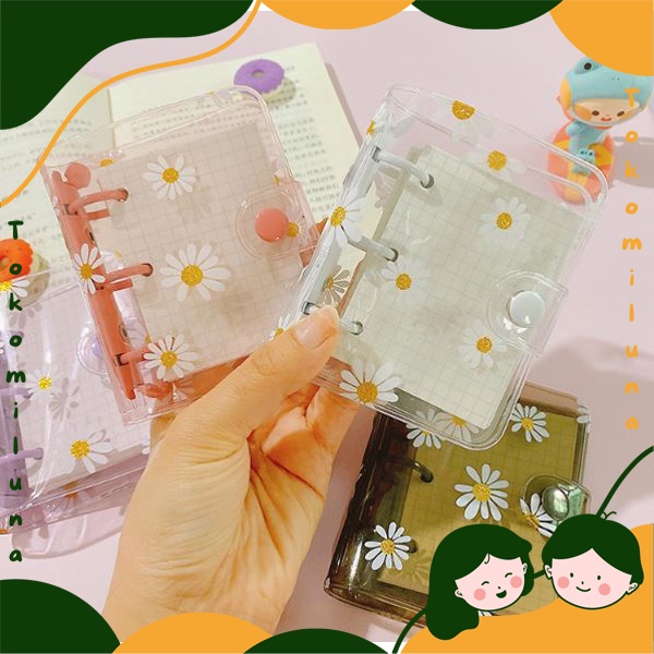 

Binder mini 3 ring termasuk isi kertas refill 80 lembar motif bunga daisy aesthetic cute kawai jurnal notebook HB1291