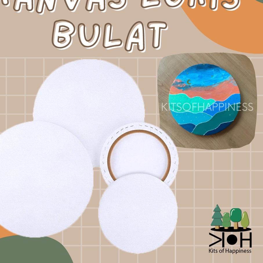 

Barang Laris 20cm kanvas bulat anak dewasa melukis painting set canvas round~