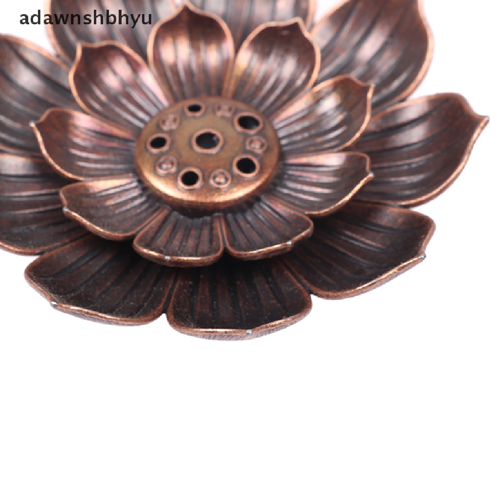 Adawnshbhyu Alloy Tempat Bakar Dupa Stick Holder Plate Burner Plate Buddhism Coil Lotus Censer ID