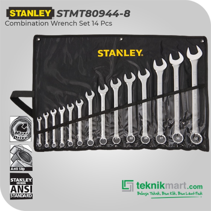 Stanley Combination Wrench Set / Kunci Ring Pas Set 14 Pcs STMT80944-8