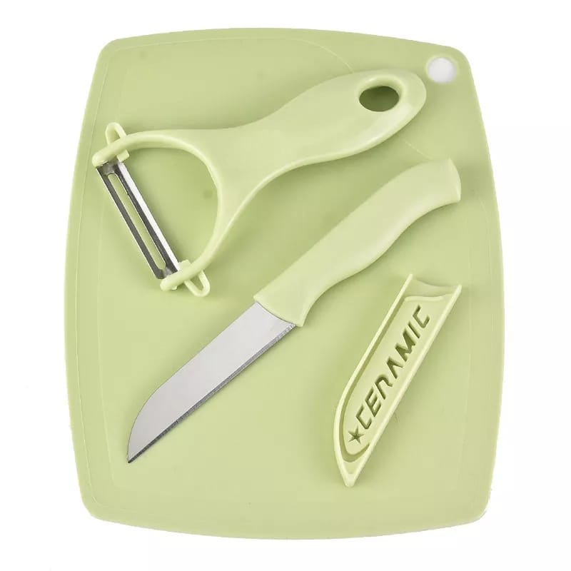 PISAU SET TALENAN 3IN1 STAINLESS PISAU PENGUPAS BUAH SAYUR DAPUR KNIFE PEELER FRUIT CHOPPING BOARD