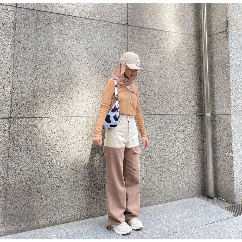 (27-30) KOPIKO HW LOOSE JEANS / TWOTONE HW LOOSE JEANS / CELANA HIGHWAIST LOOSE JEANS WANITA CEWEK