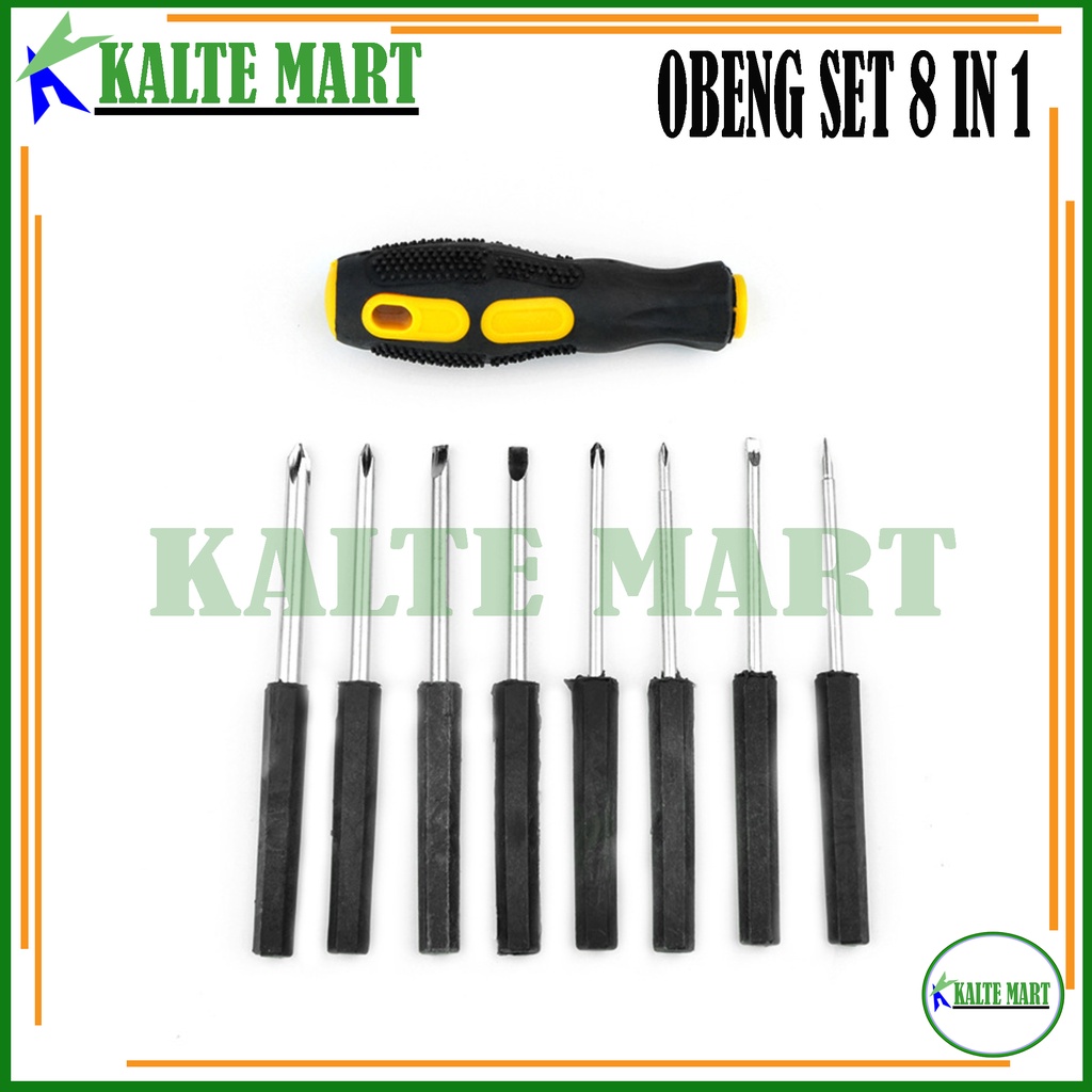 Obeng serbaguna Obeng Set 8 in 1 serbaguna 8 in 1 Screwdriver Obeng Set plus dan min obeng set termurah dan lengkap