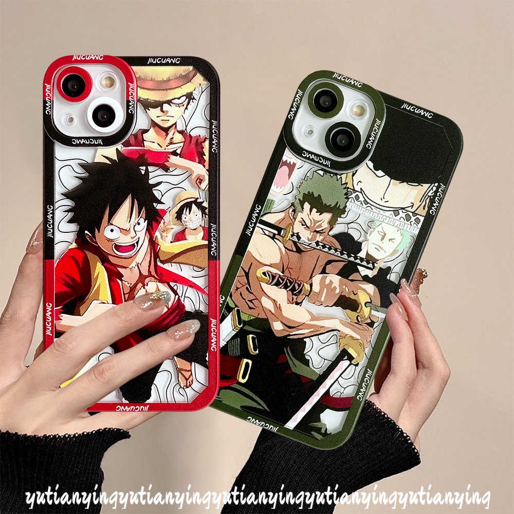 Anime One Piece Soft Case Kompatibel Untuk iPhone 7Plus 8Plus XR X XS 11 Pro Max 13 12 11 14 Pro Max8 7 6 6s Plus SE 2020 Shockproof Trendy Lucu Luffy Sauron Phone Cover