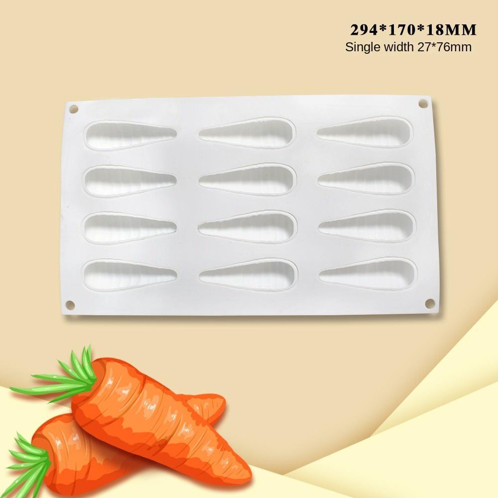 Top12 Cavity 3D Carrot DIY Craft Kue Cetakan Resin Pembuatan Sabun Easter Carrot