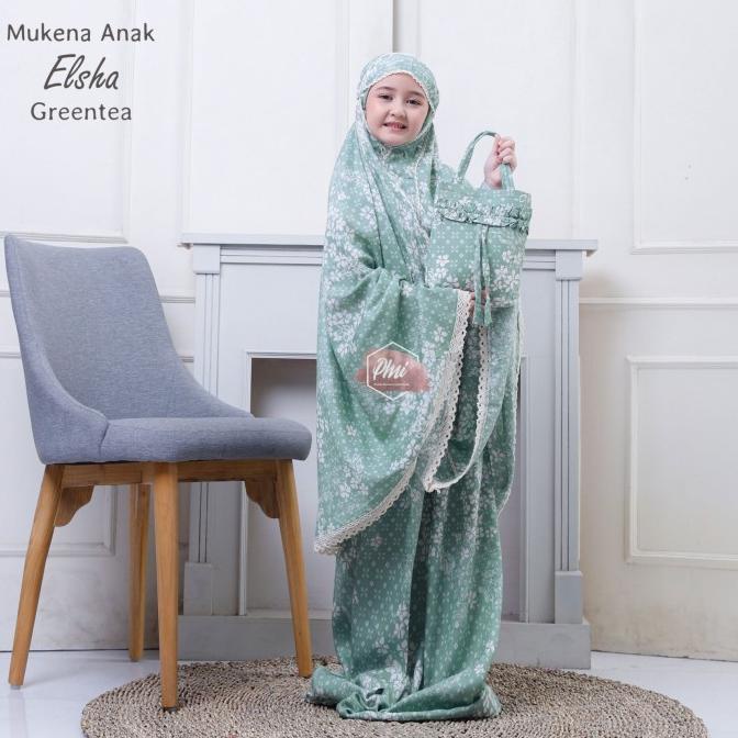 Mukena Anak Tanggung Rayon Elsa Greentea