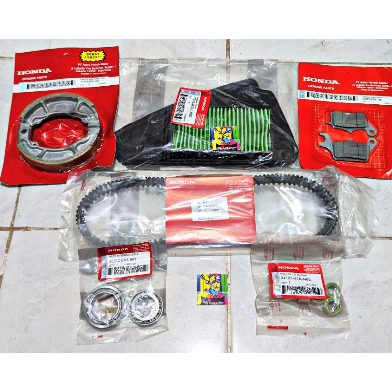 Kampas rem depan belakang Komstir bambu Vbelt roler AHM K0J Honda Scoopy Genio Beat led 2021 deluxe 