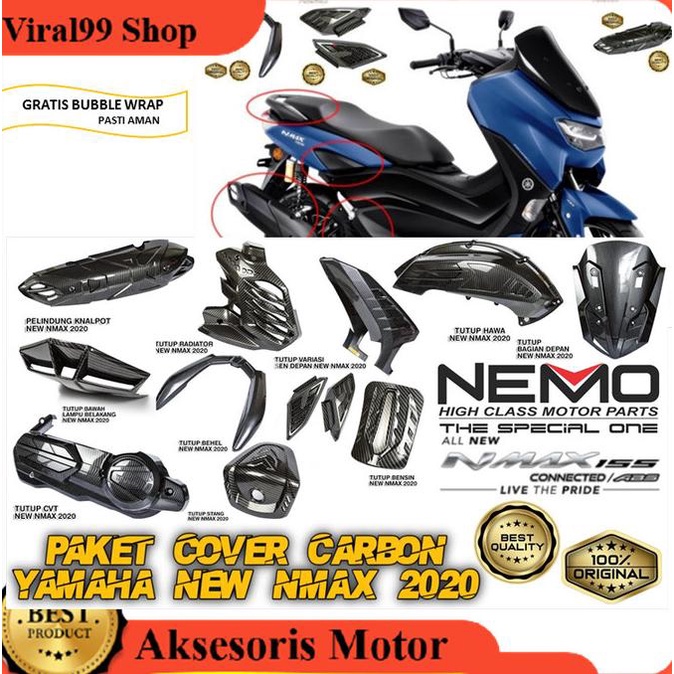 Paket Aksesoris Cover All New Nmax 2020 2021 2022 Full Body Carbon NE