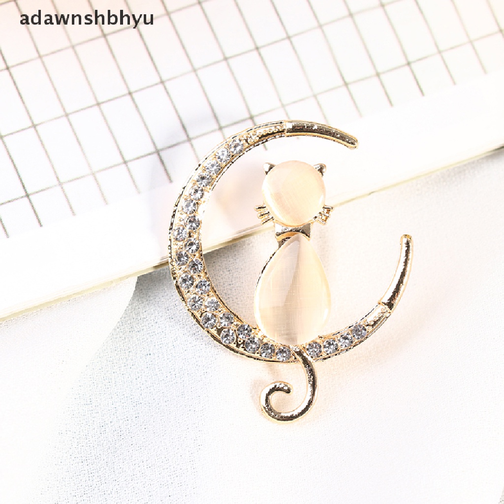 Adawnshbhyu Bros Kucing Opal Berlian Imitasi Untuk Wanita Baroque Trendy Elegan Brooch Pin Hadiah ID