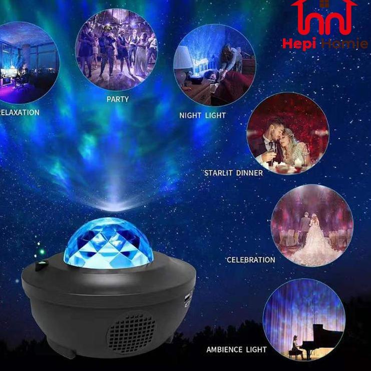 Paket Terbaru [HH] LAMPU TIDUR PROYEKTOR LANGIT MALAM BERBINTANG GALAXY DENGAN SPEAKER / PROJECTOR LIGHT 2 IN 1