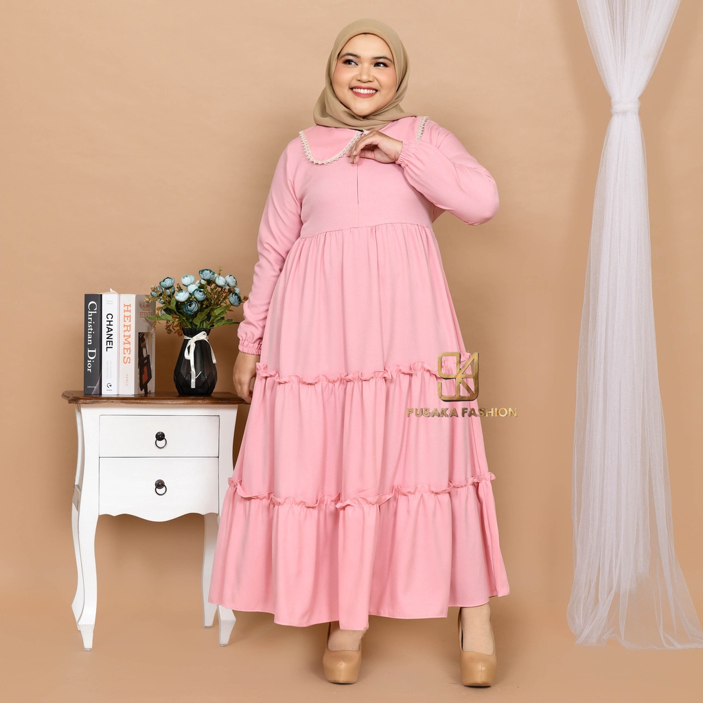 BELA MAXY Gamis perempuan dewasa jumbo pakaian muslim wanita bigsize muat sampai 80kg+ ada size fashion muslimah terbaru long dress kekinian modern murahberkualitas warna putih hitam merah bata hijau army lilac kuning lemon mustard broken white dusty moca