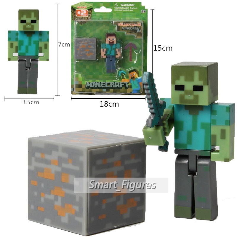 Diamond Steve Minifgures Enderman Creeper Villager Iron Golem Green Steve Mini Angka Mainan Hadiah MC Sandbox Game