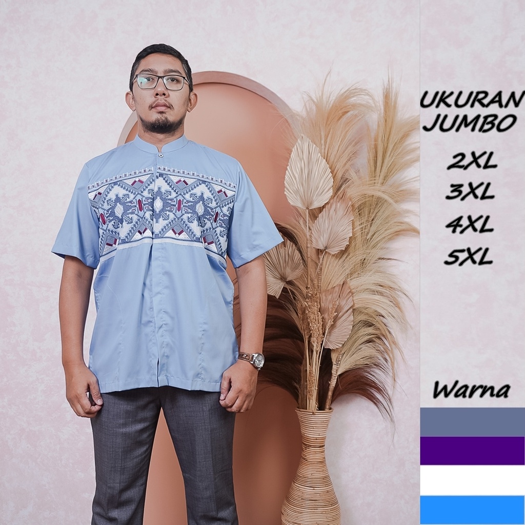 Baju Koko Big Size Bordir Modern Toybo Terbaru - Jumbo 2XL 3XL 4XL 5XL