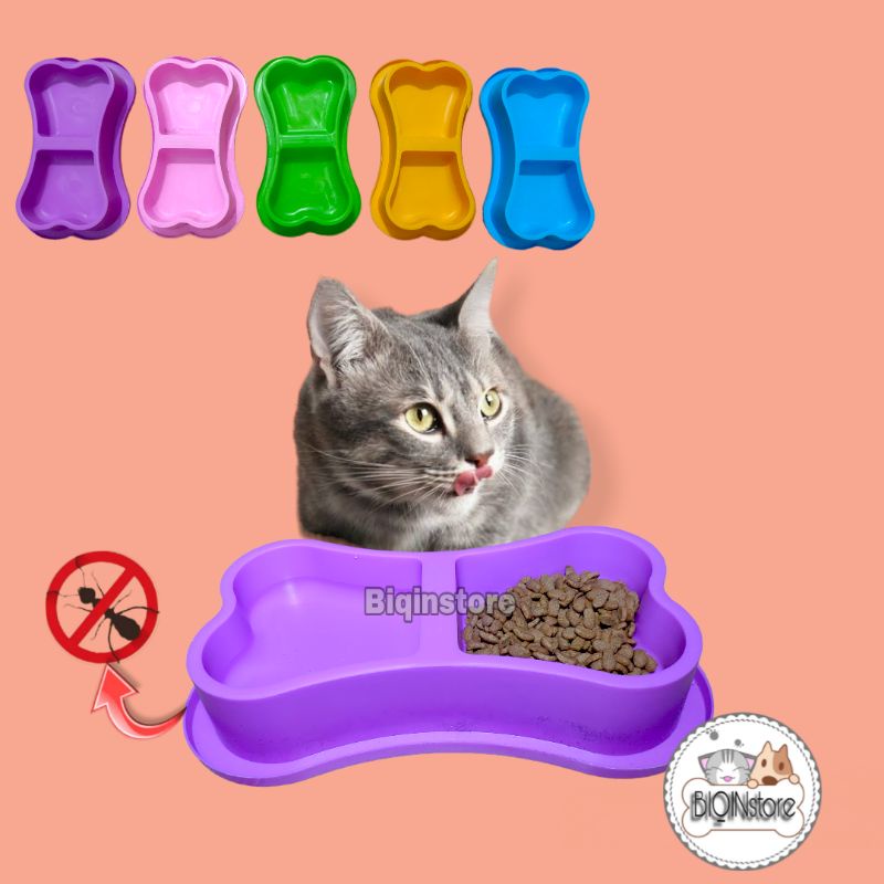 Tempat Makan Kucing Anjing Kecil Pet Bowl Double Love